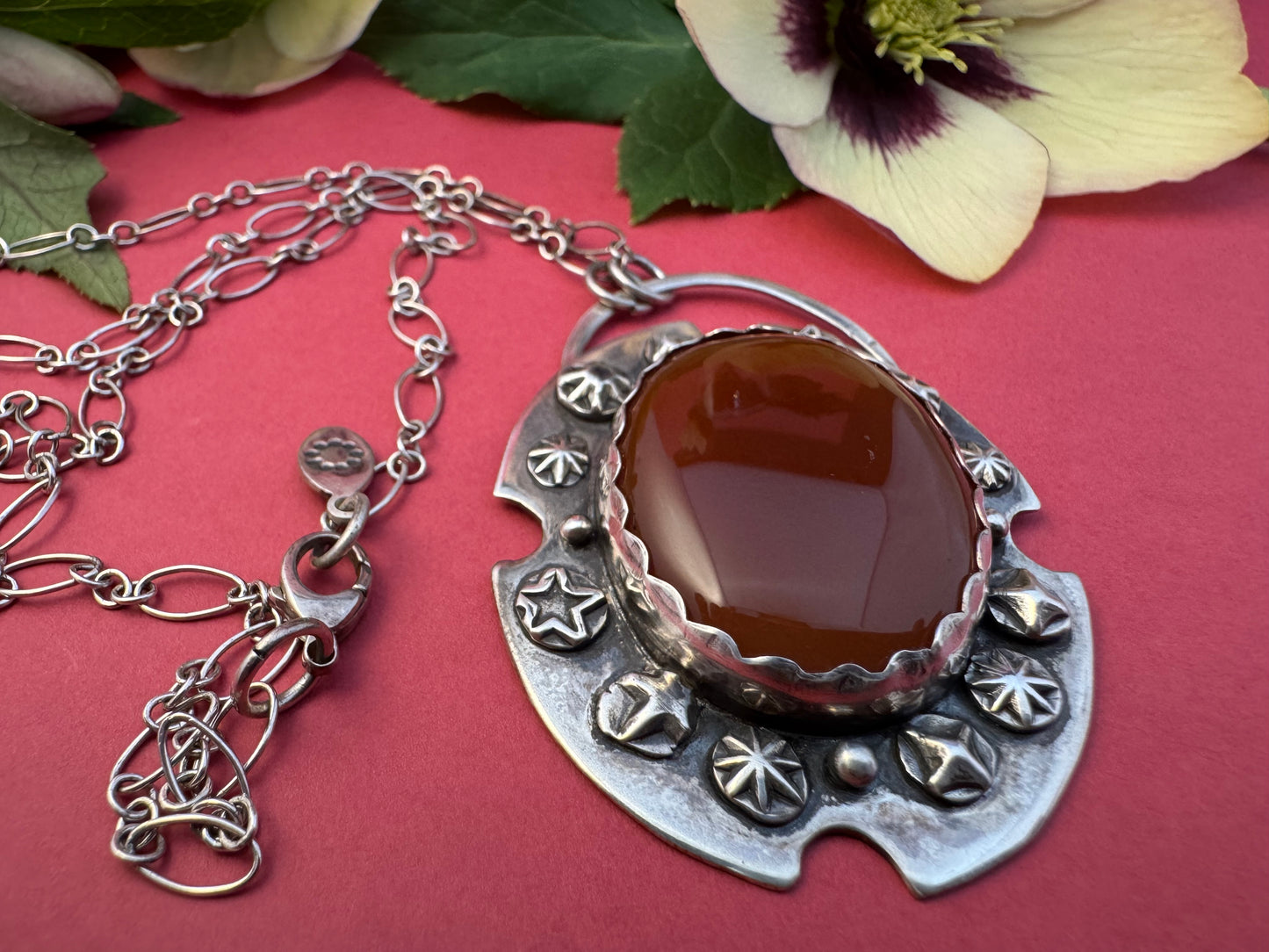 Carnelian & Sterling Silver Necklace
