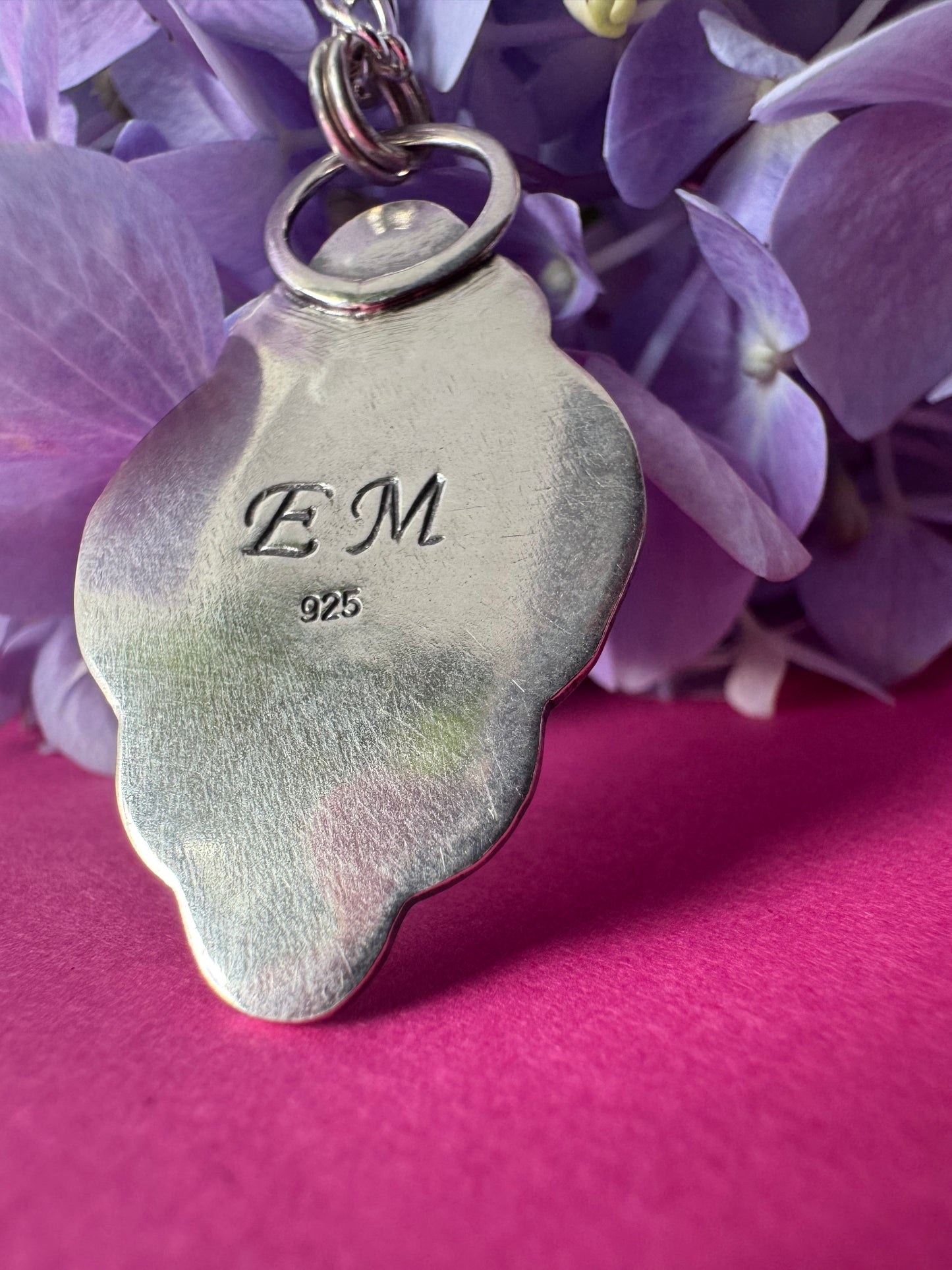 Ethiopian Opal & Sterling Silver Stamped Necklace