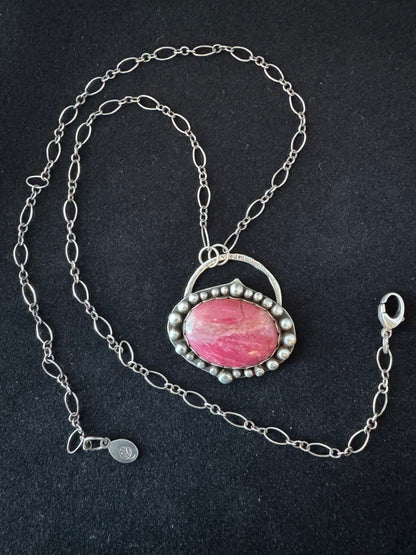Sterling Silver & Thulite Necklace