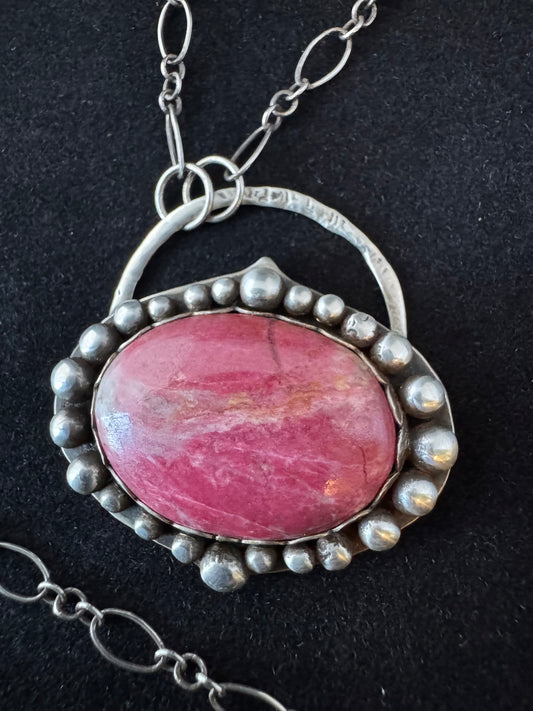 Sterling Silver & Thulite Necklace