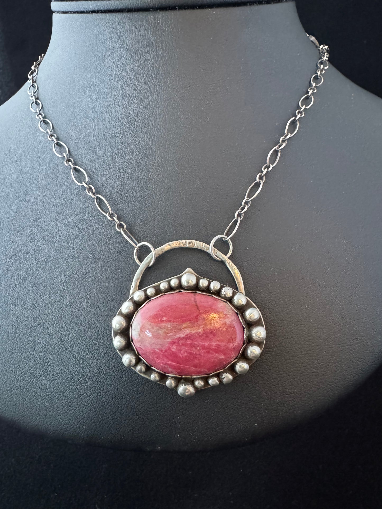 Sterling Silver & Thulite Necklace