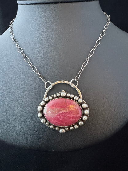 Sterling Silver & Thulite Necklace