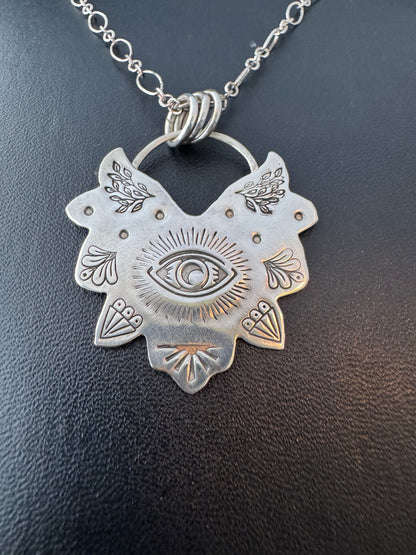 Sterling Silver Eye Necklace