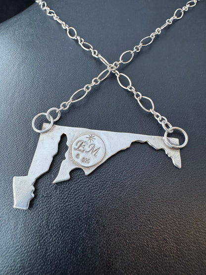 Sterling Silver Maryland Pride Necklace