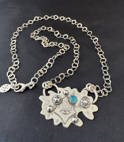 Australian Opal & Sterling Silver Necklace