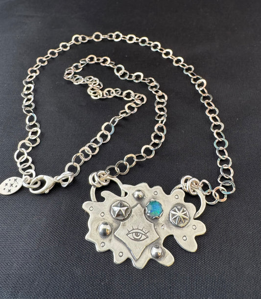 Australian Opal & Sterling Silver Necklace