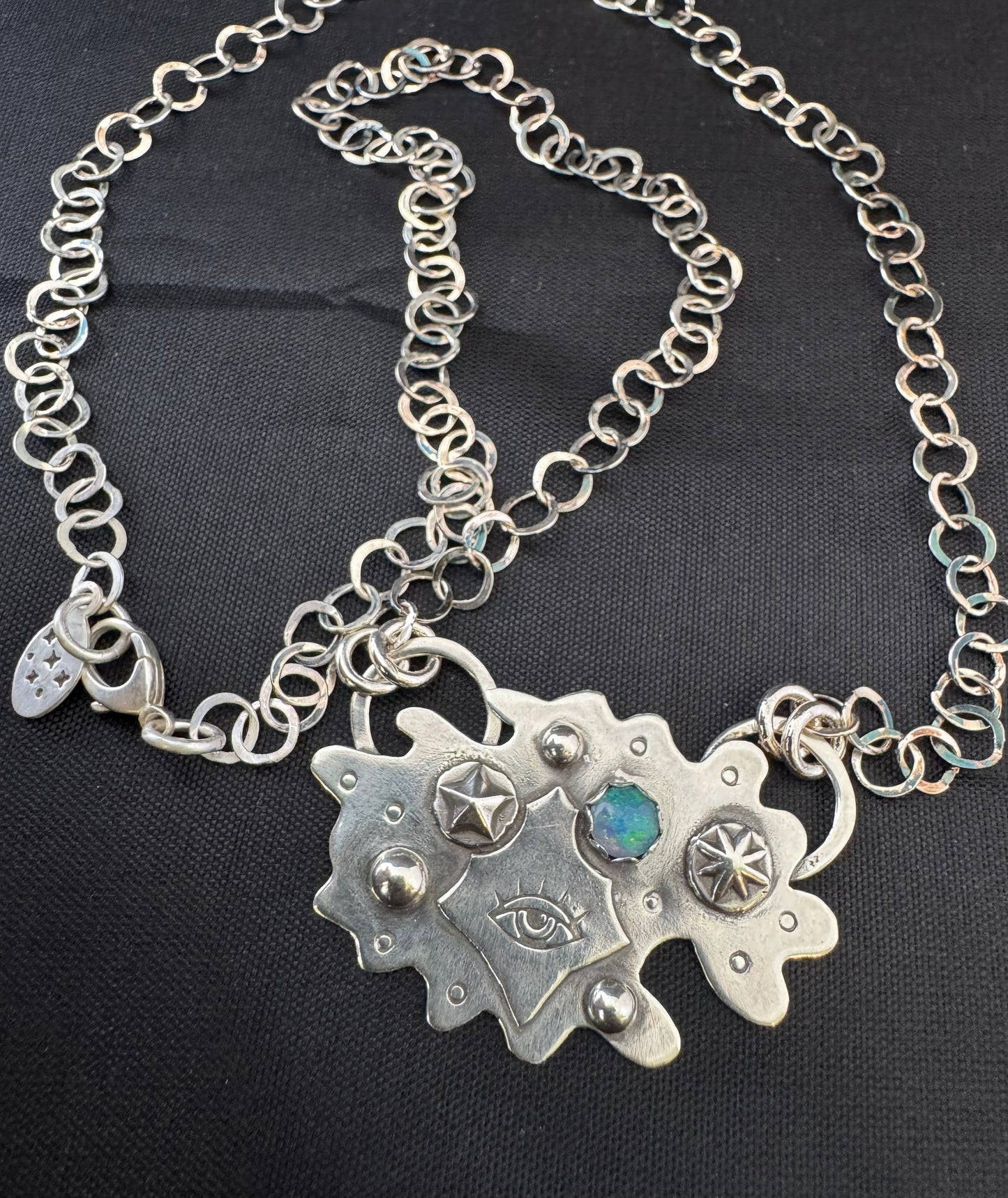 Australian Opal & Sterling Silver Necklace