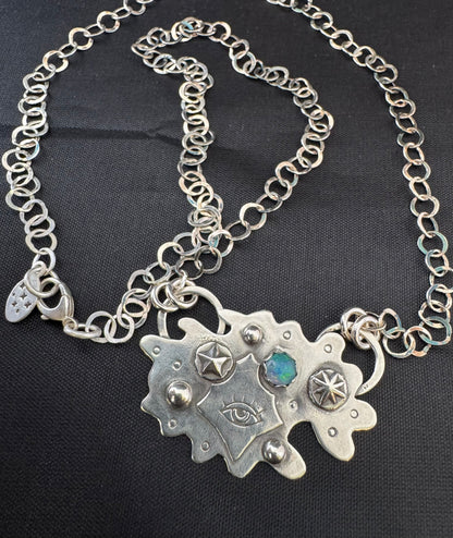 Australian Opal & Sterling Silver Necklace