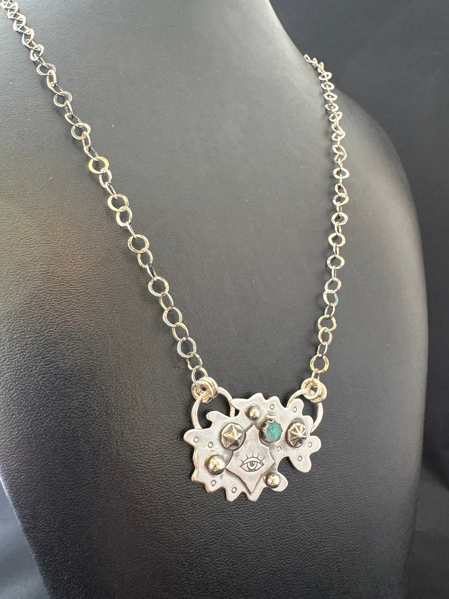 Australian Opal & Sterling Silver Necklace