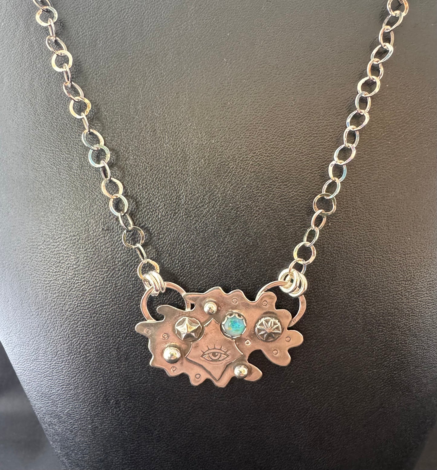 Australian Opal & Sterling Silver Necklace