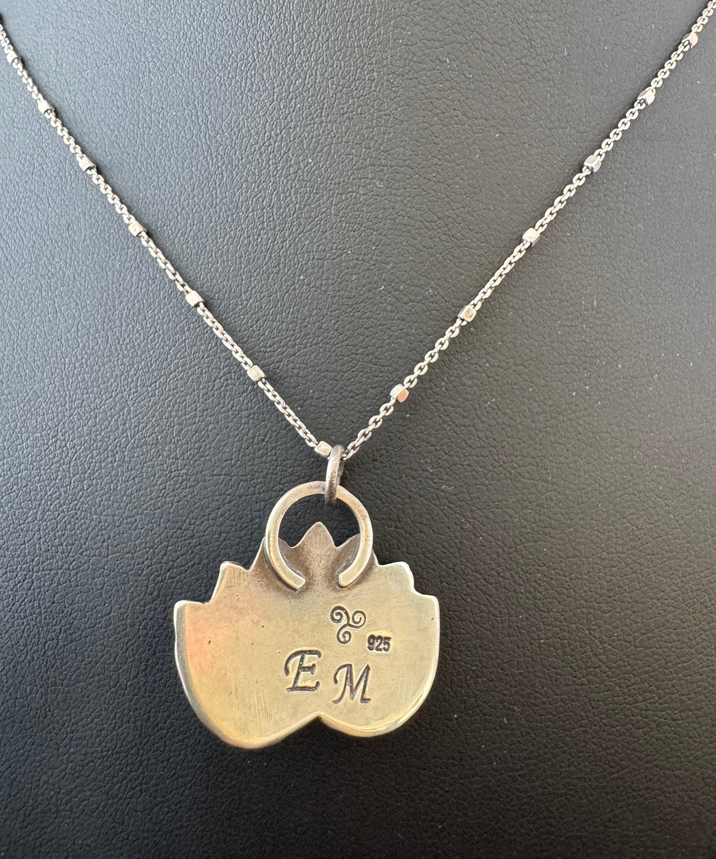 Sterling Silver Lotus Shaped Carnelian Necklace