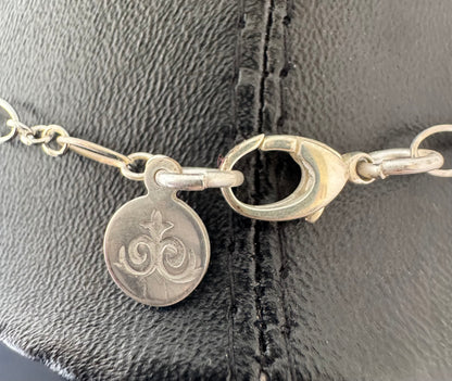 Sterling Silver Stamped Sun Pendant on Chain Necklace