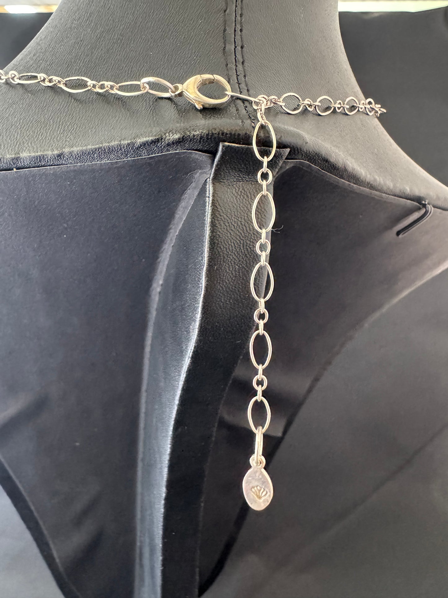 Sterling Silver Stamped Eye Pendant on Chain Necklace