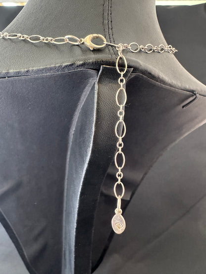 Sterling Silver Stamped Eye Pendant on Chain Necklace
