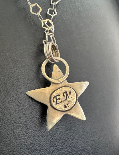 Labradorite & Sterling Silver Star Pendant on Star Chain Necklace