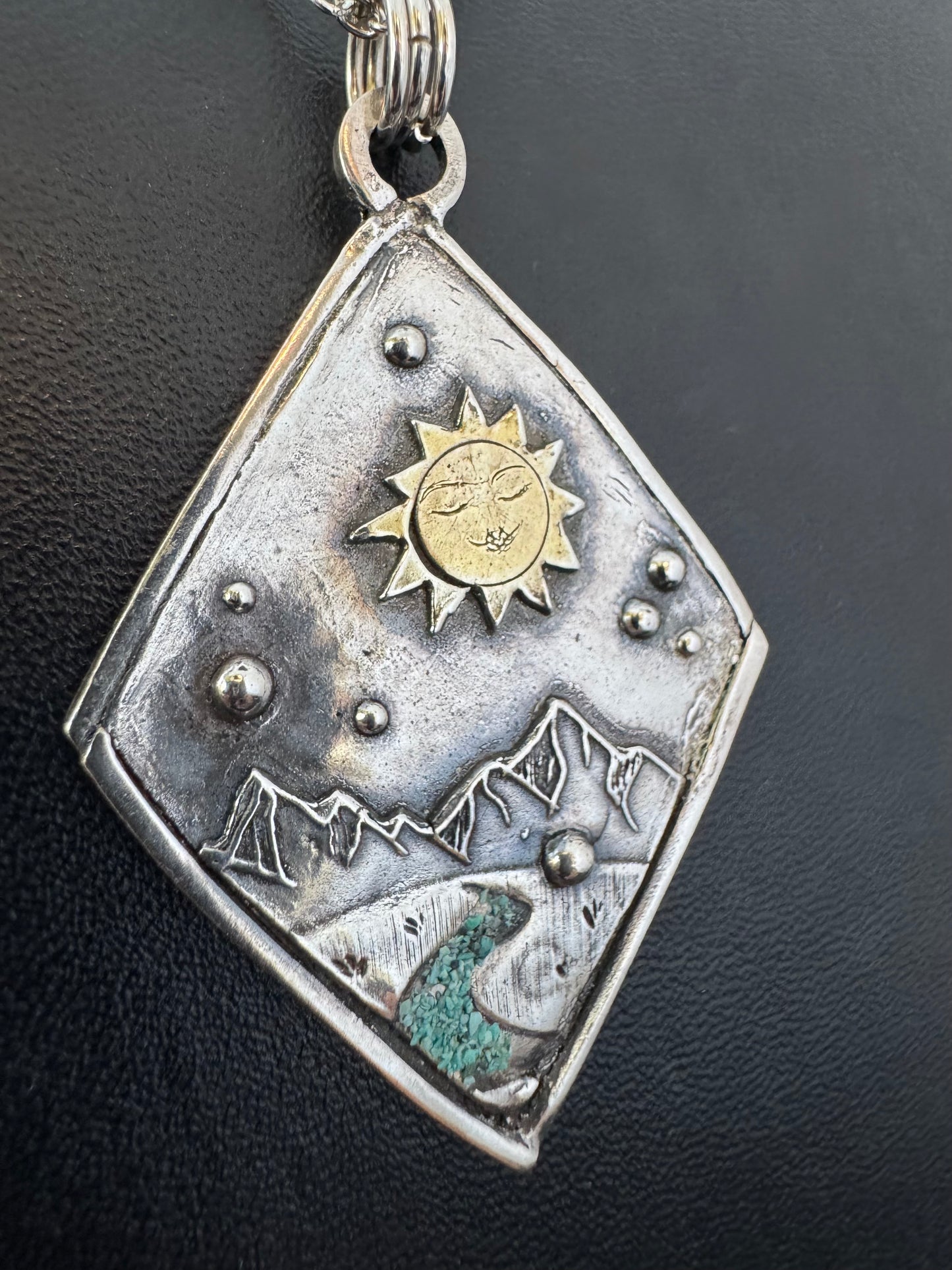Fine Silver Precious Metal Clay Pendant on Sterling Silver Chain Necklace