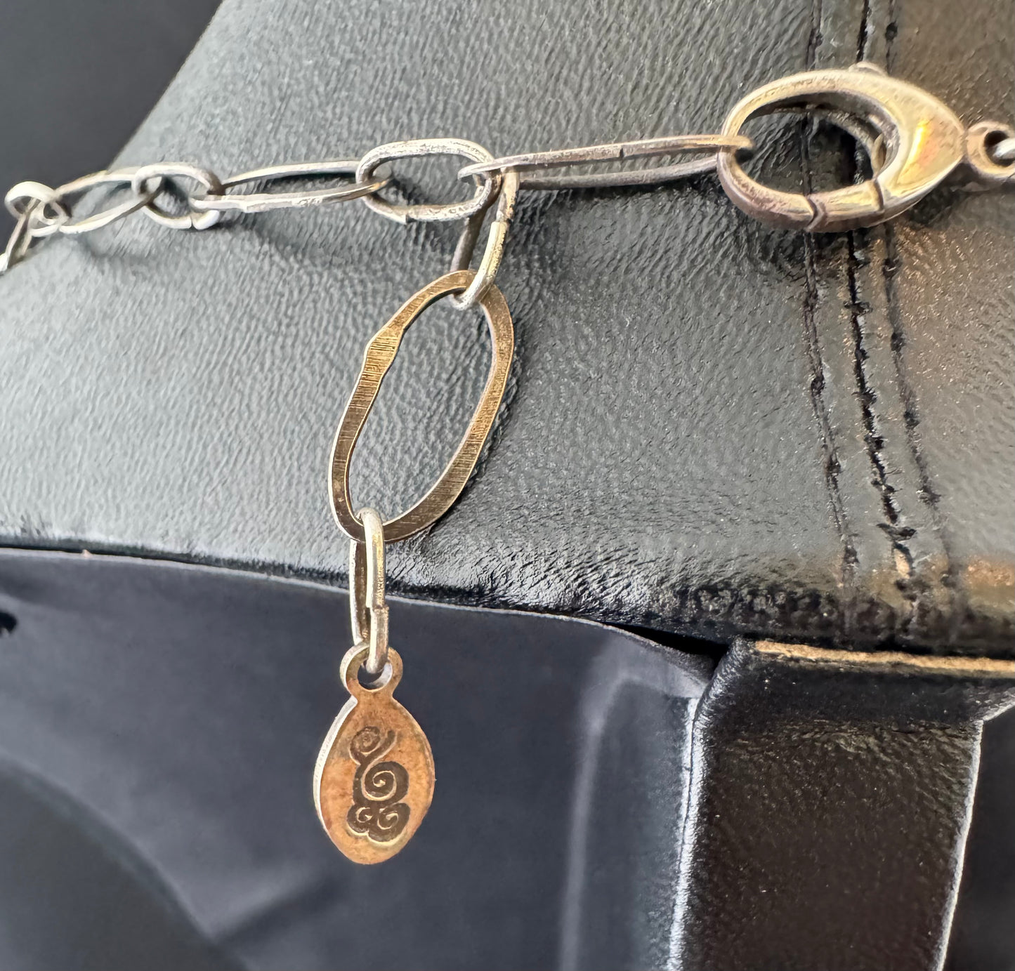 Fine Silver Precious Metal Clay & Sterling Silver Handmade Chain Necklace