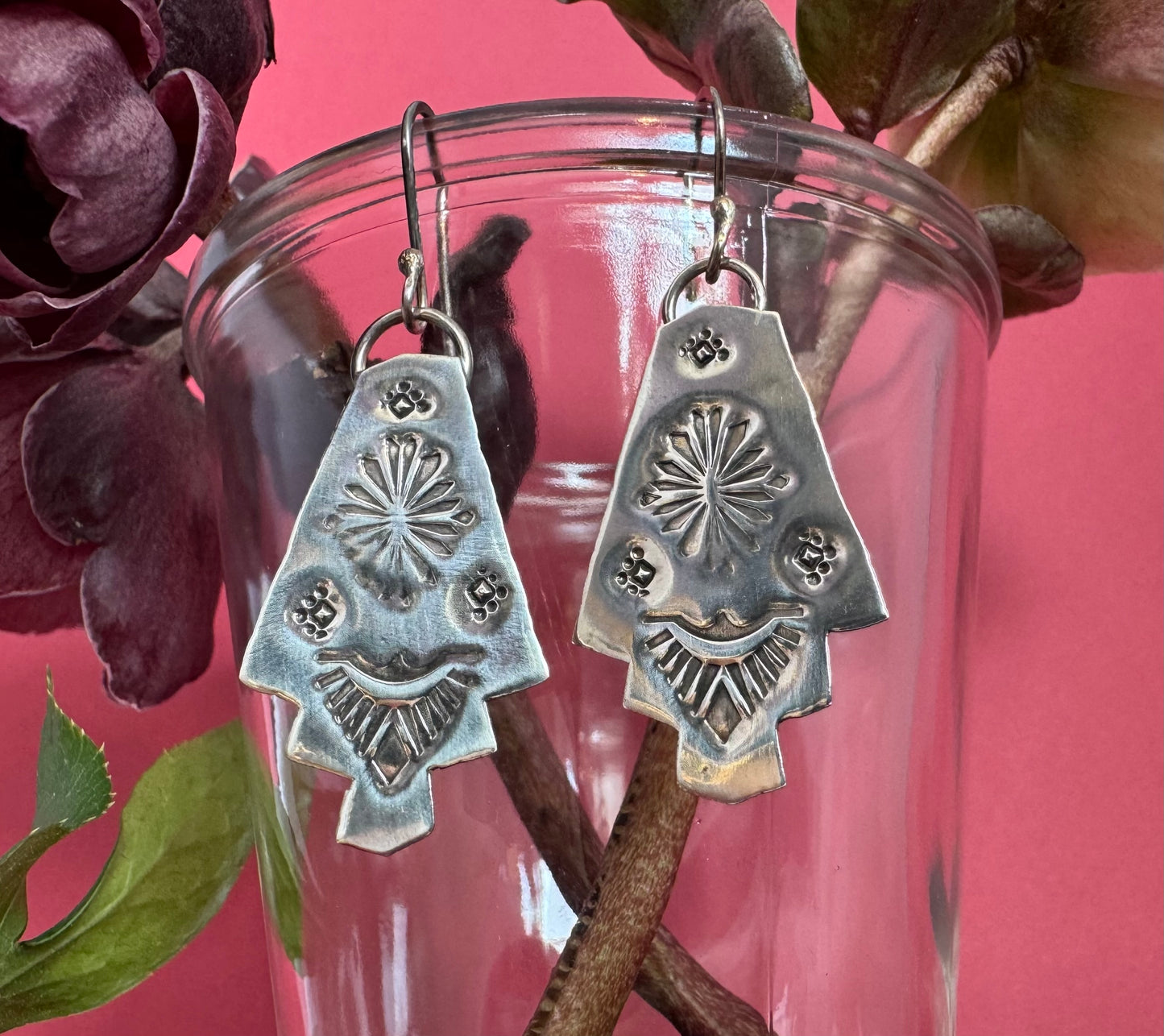 Sterling Silver Stamped Earrings