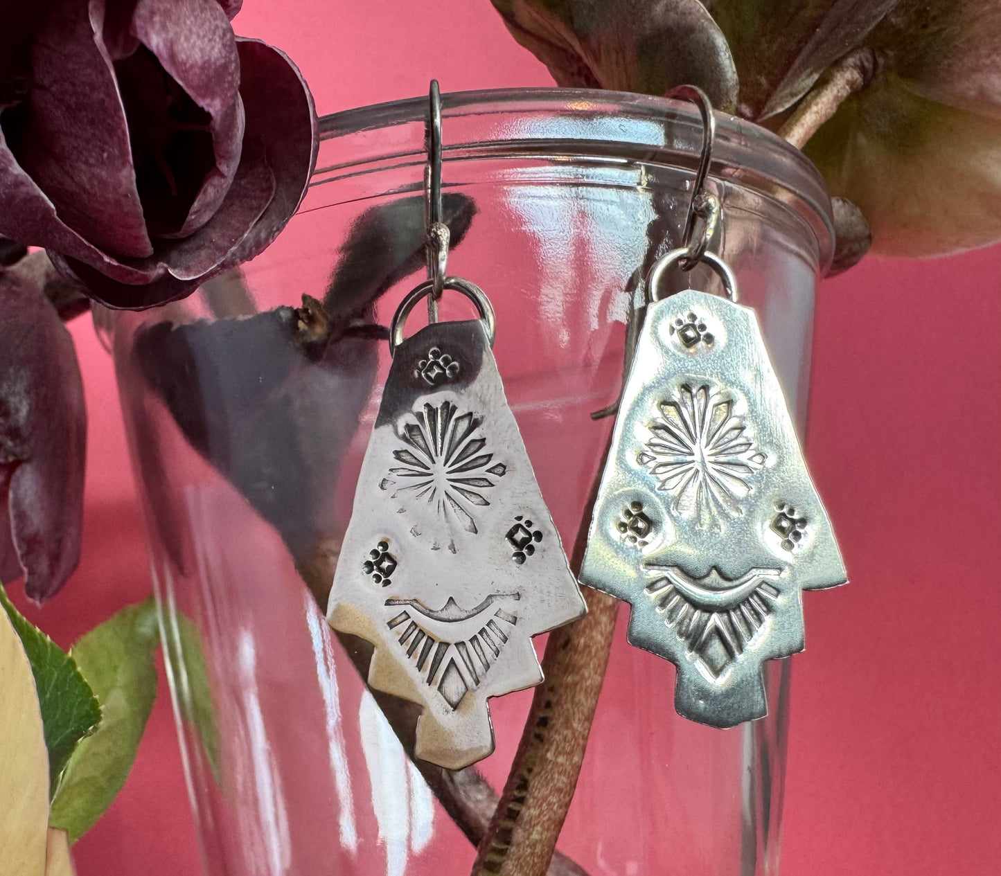 Sterling Silver Stamped Earrings