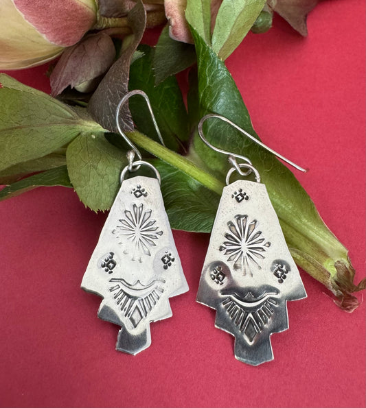 Sterling Silver Stamped Earrings