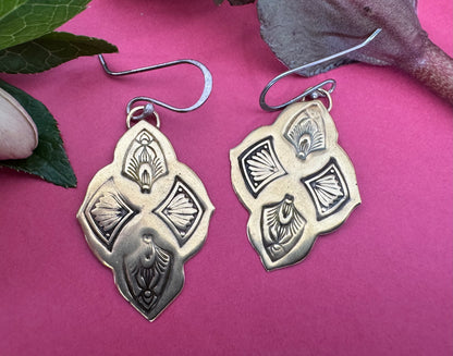 Brass Shield Earrings