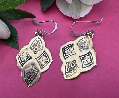 Brass Shield Earrings