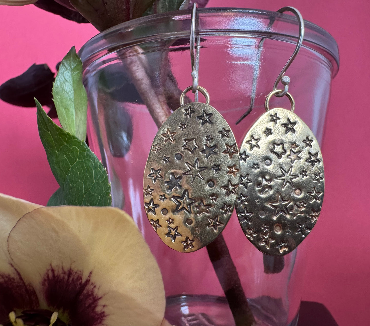 Oh My Stars Brass Earrings