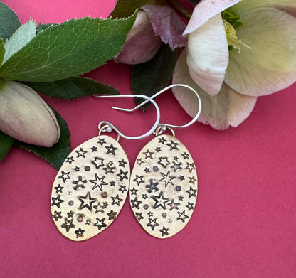 Oh My Stars Brass Earrings