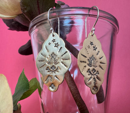 Brass & Sterling Silver Earrings