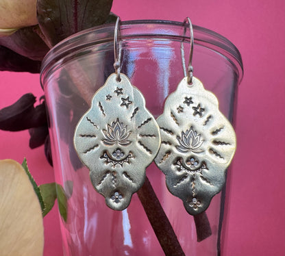 Brass & Sterling Silver Earrings
