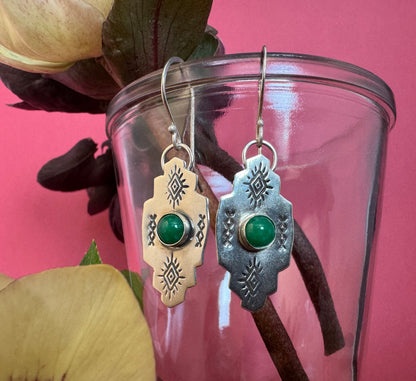 Sterling Silver & Jade Earrings