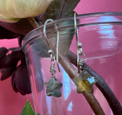 Little Labradorite Star & Sterling Silver Earrings