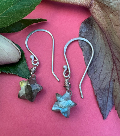 Little Labradorite Star & Sterling Silver Earrings