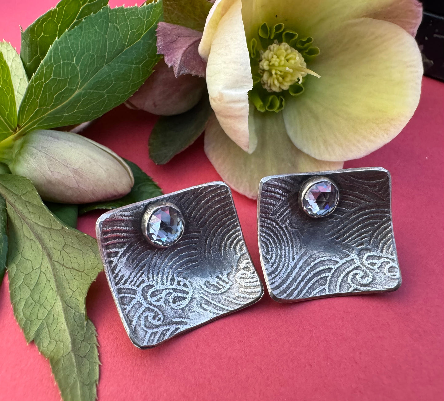 Sterling Silver and Cubic Zirconia Post Earrings