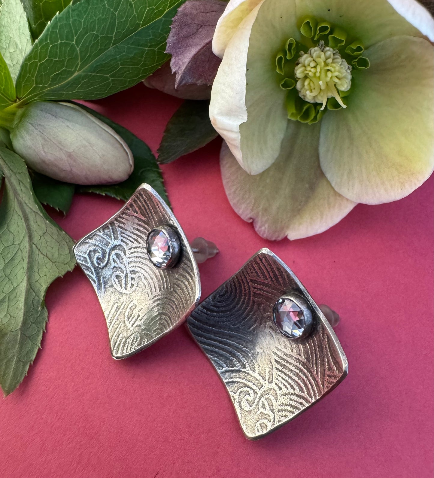 Sterling Silver and Cubic Zirconia Post Earrings