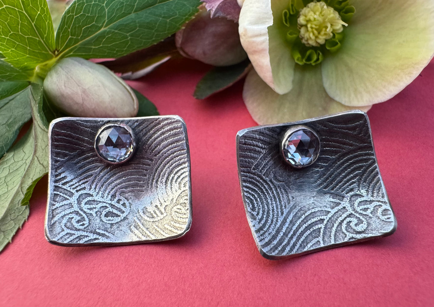 Sterling Silver and Cubic Zirconia Post Earrings