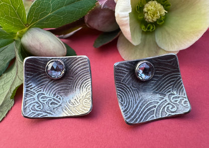 Sterling Silver and Cubic Zirconia Post Earrings