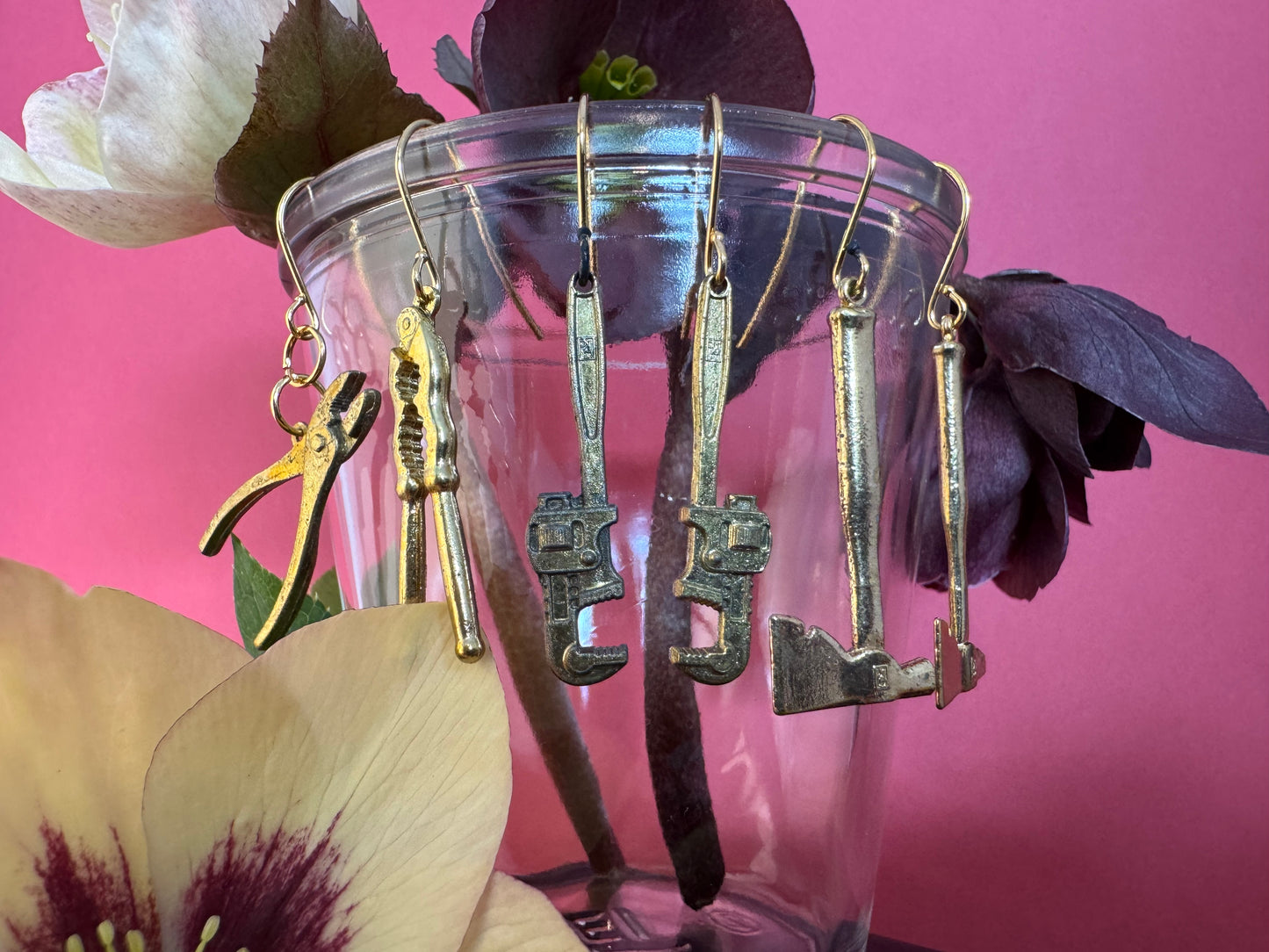 Super Cool Vintage 1960s Intercast Tool Charm Earrings