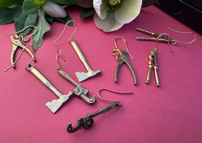 Super Cool Vintage 1960s Intercast Tool Charm Earrings