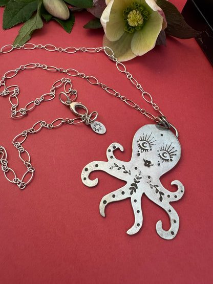 Sterling Silver Octopus Necklace