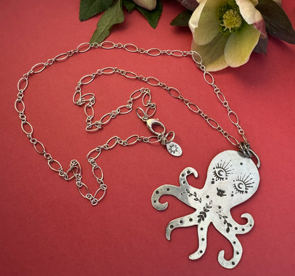 Sterling Silver Octopus Necklace