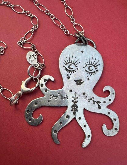 Sterling Silver Octopus Necklace