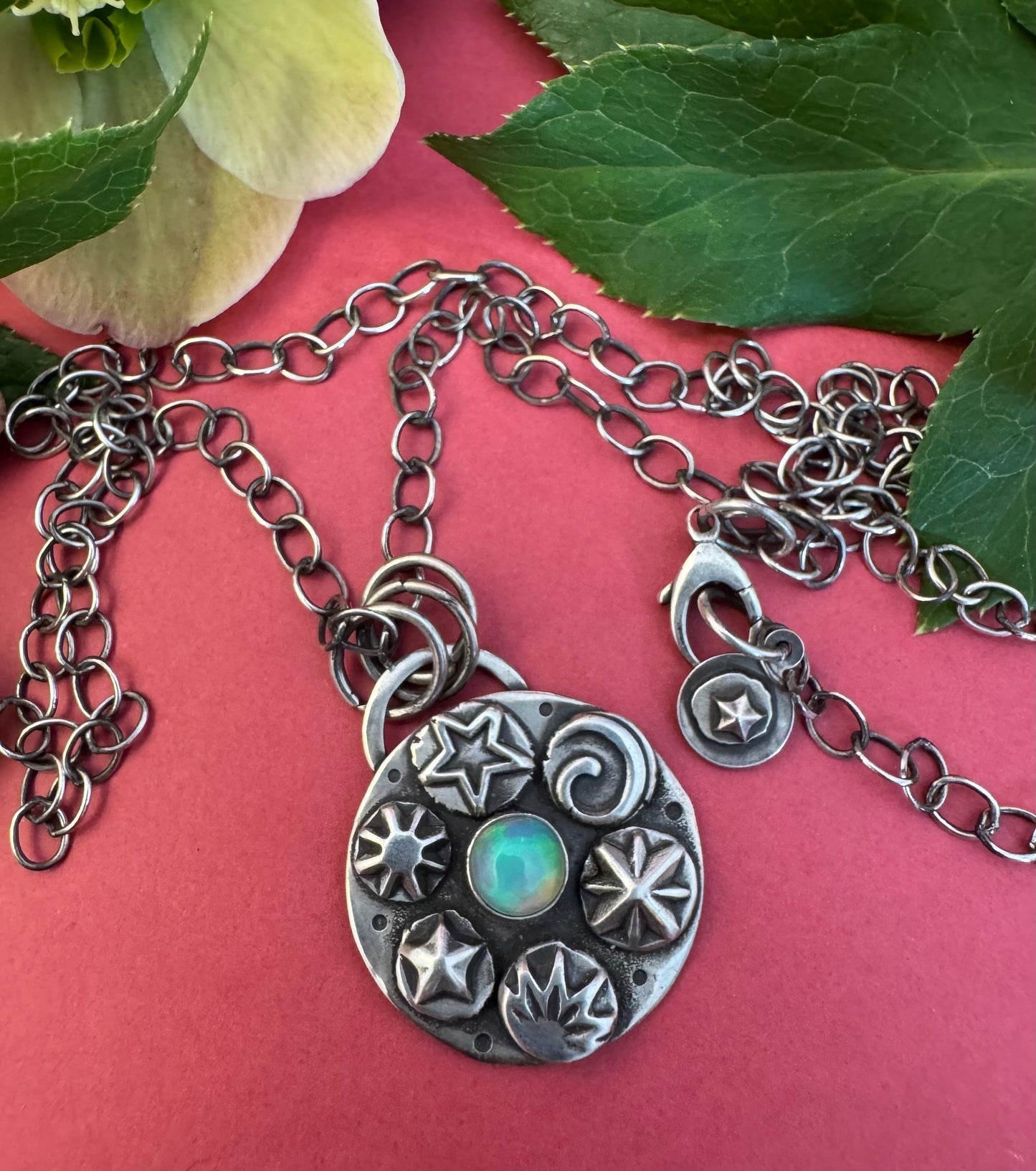 Ethiopian Opal & Sterling Silver Necklace