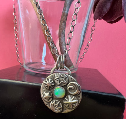 Ethiopian Opal & Sterling Silver Necklace