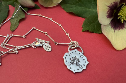 Dainty Stamped Lotus Necklace