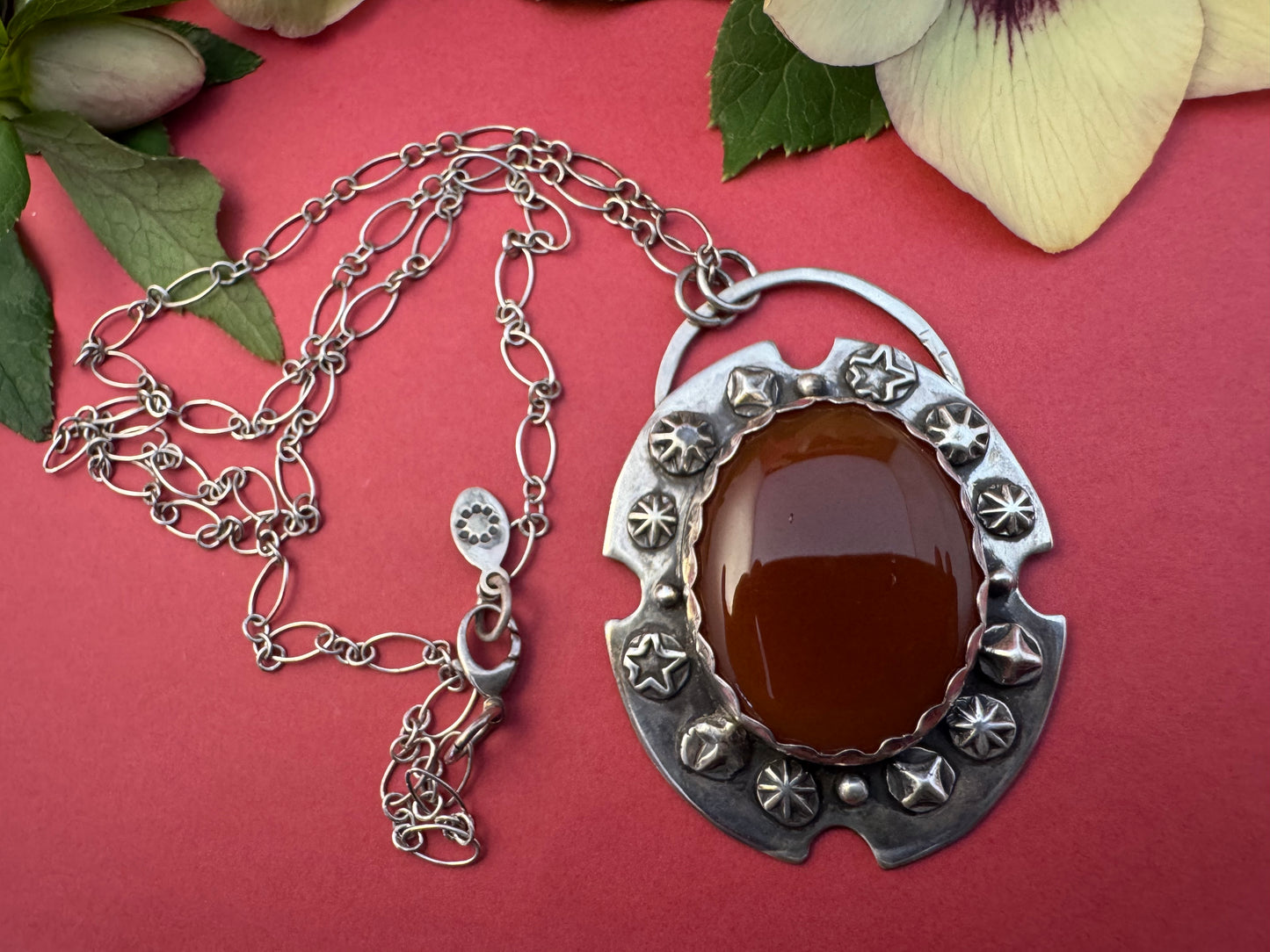 Carnelian & Sterling Silver Necklace