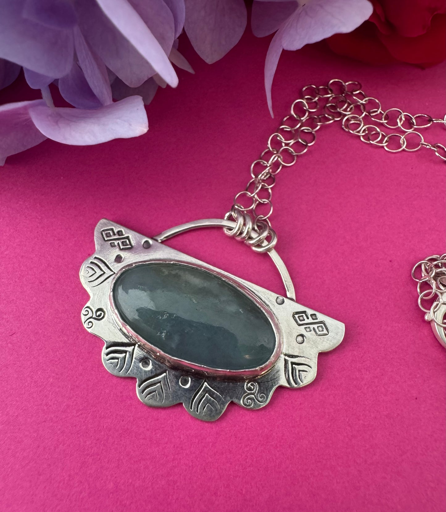 Aquamarine & Sterling Silver Necklace
