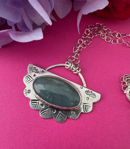 Aquamarine & Sterling Silver Necklace
