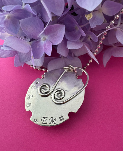 Flashy Labradorite Carved Evil Eye & Sterling Silver Necklace