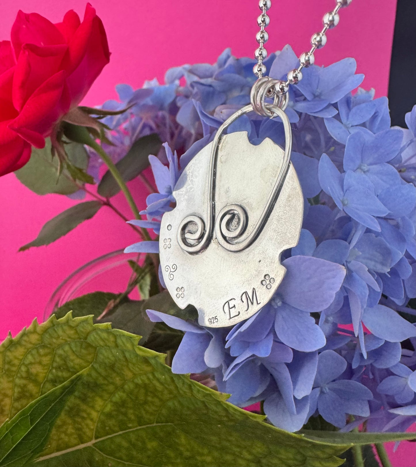 Flashy Labradorite Carved Evil Eye & Sterling Silver Necklace